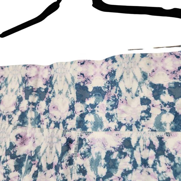Livi Active Lane Bryant Shorts Leggings 30 32 Floral Blue Pink Pockets 46x11 - Picture 11 of 12
